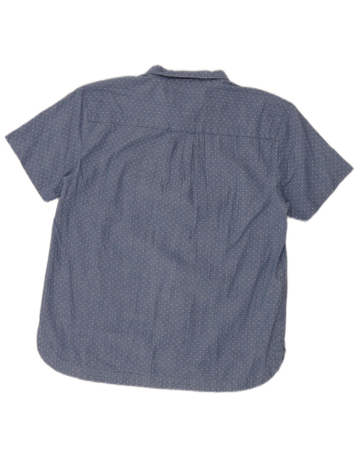 Pulôver feminino de manga curta Dack's Reino Unido 18 XL algodão manchado azul