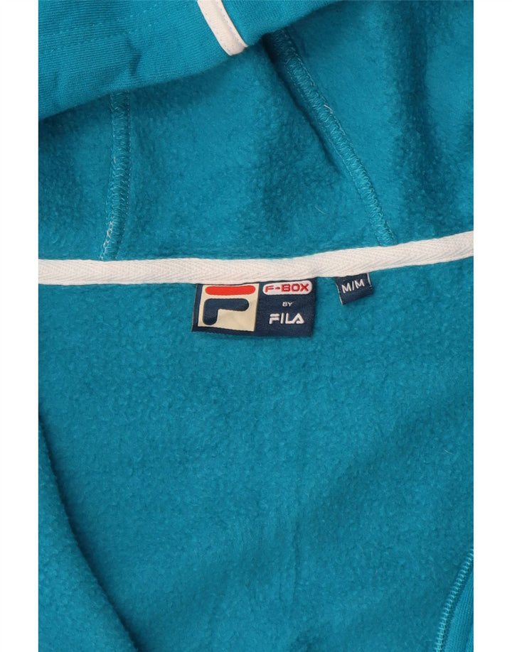 Suéter feminino Fila com capuz e zíper UK 14 azul médio