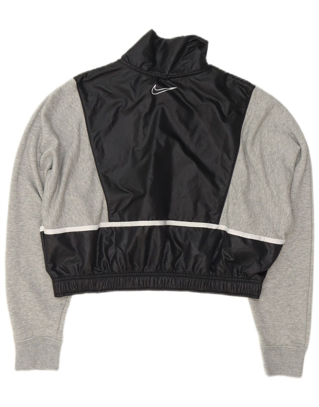 Nike feminino oversized crop moletom jumper UK 10 pequeno cinza colorblock