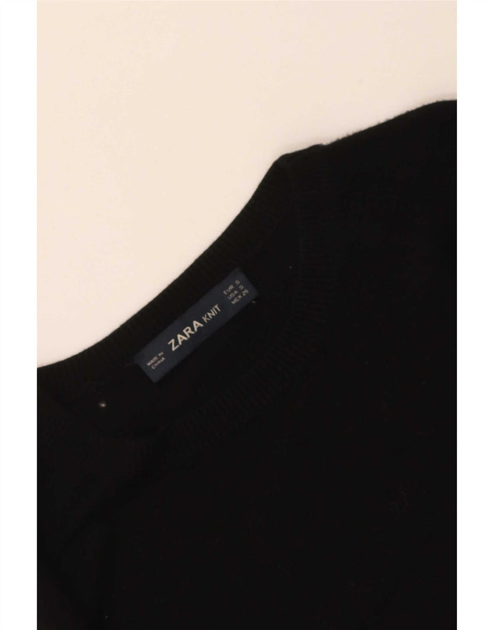 Suéter feminino Zara com gola canoa Reino Unido 8 pequeno preto
