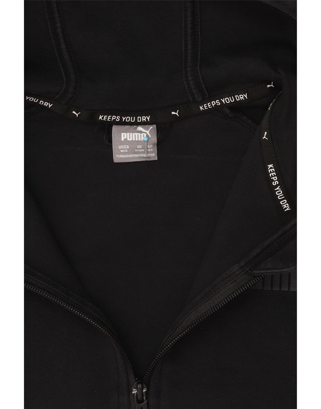 Suéter Puma Boys Zip com capuz 11-12 anos preto