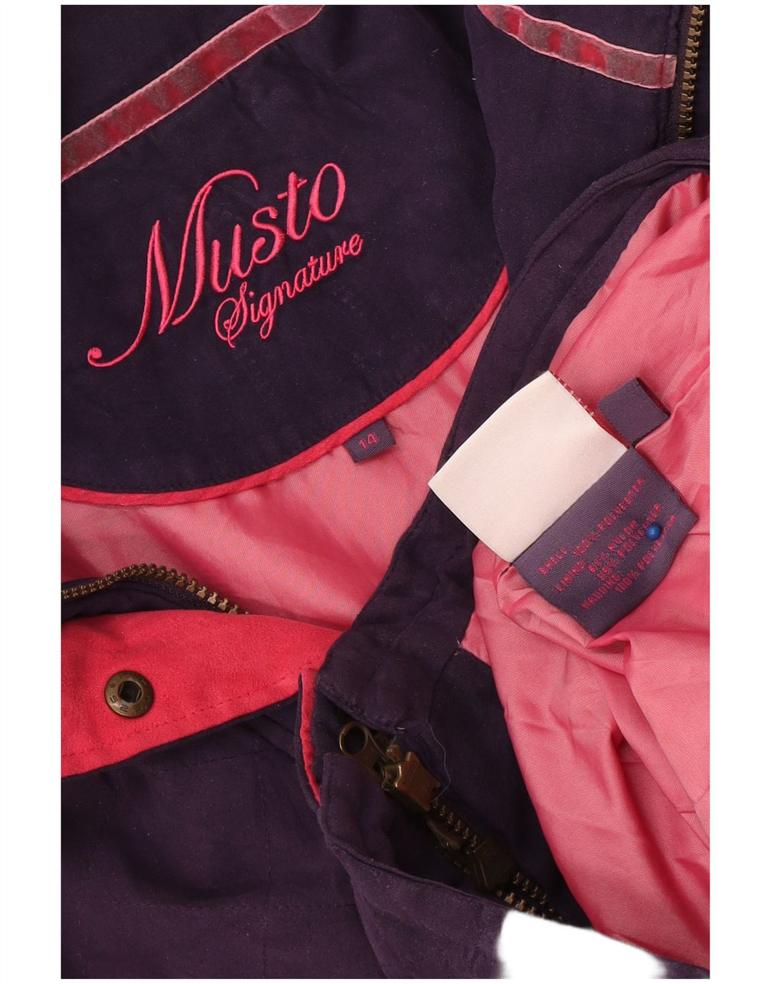 Jaqueta acolchoada feminina Musto Signature UK 14 grande poliéster roxo