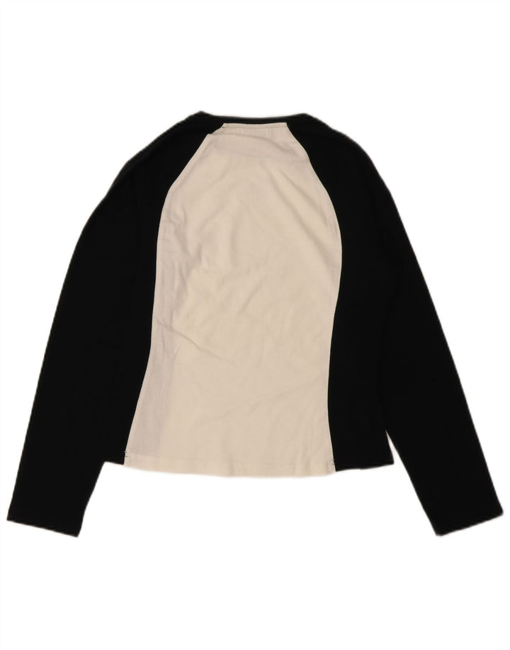 FILA Crop Top Feminino Manga Longa IT 40/42 Pequeno Algodão Colorblock Preto