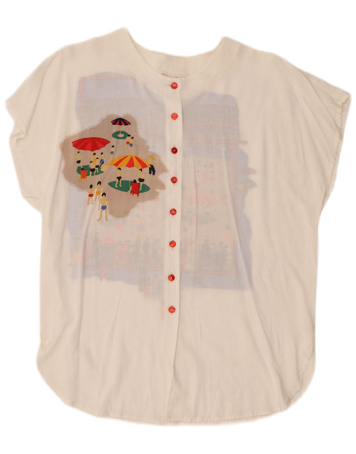 Nova blusa gráfica oversized feminina rápida ue 36 pequena branca