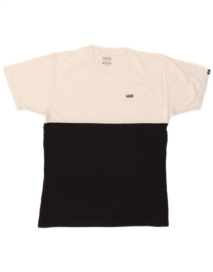 Camiseta masculina VANS Classic Fit Top médio preto colorblock algodão
