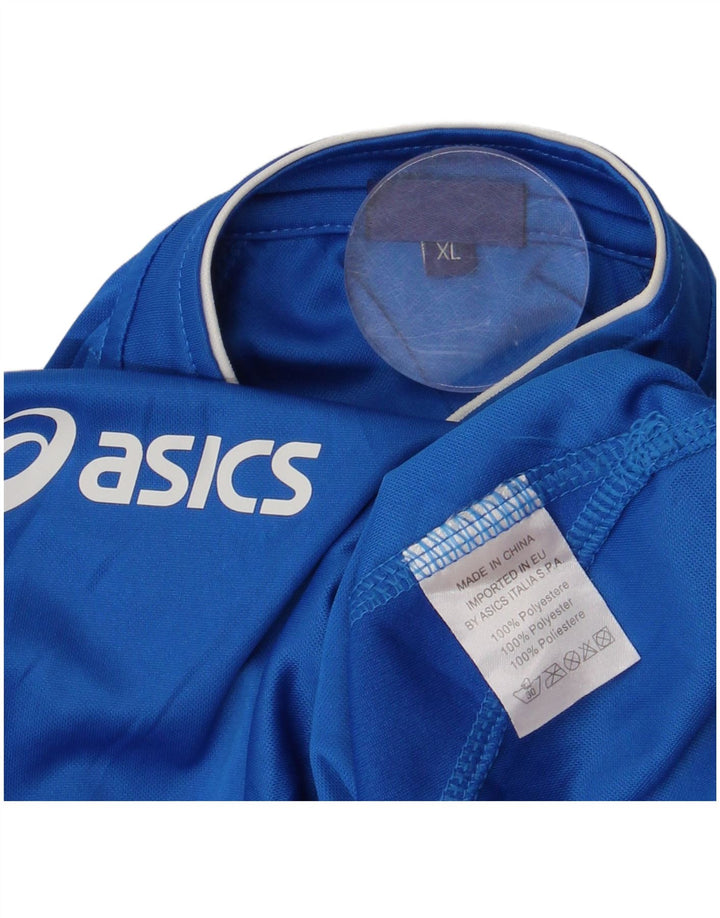 Camiseta masculina Asics Top XL azul colorblock poliéster
