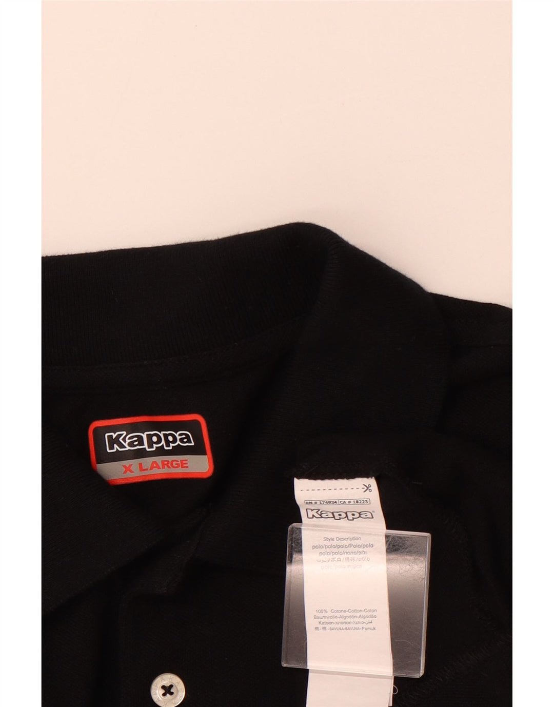 Camisa polo masculina KAPPA XL algodão preto