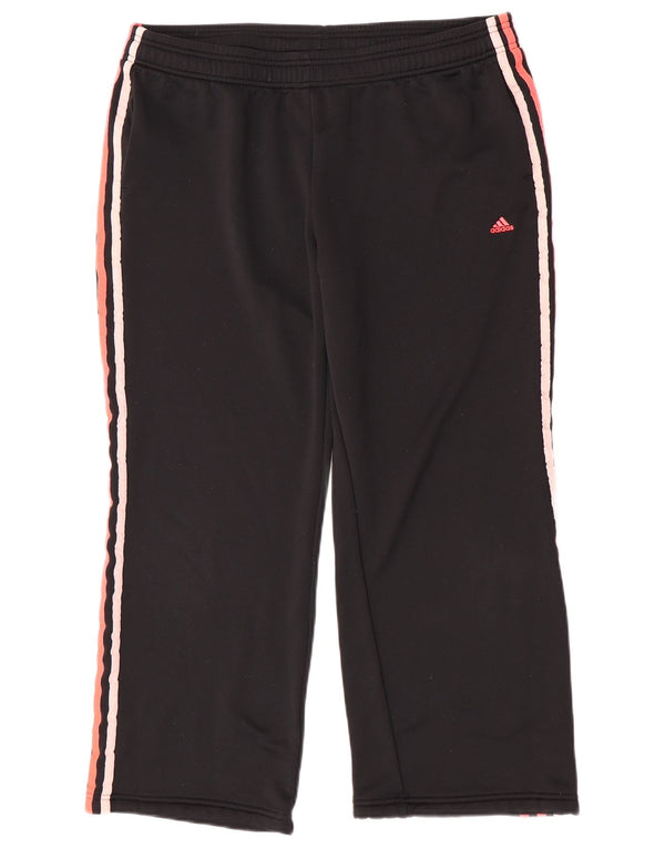 Calças de treino femininas Adidas UK 20/22 XL preto poliéster