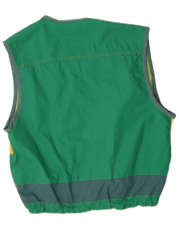 Master Mens Gilet UK 40 Grande Algodão Colorblock Verde