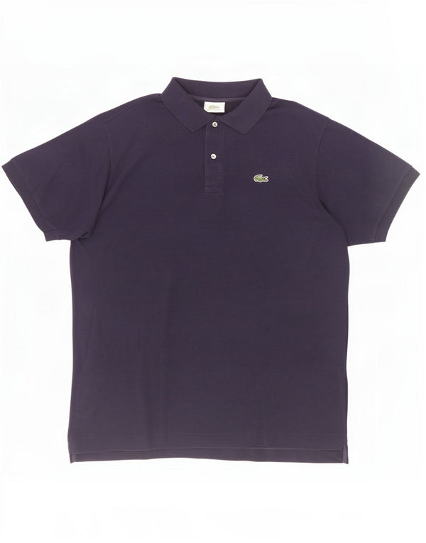 Camisa polo masculina Lacoste tamanho 6 XL azul marinho algodão