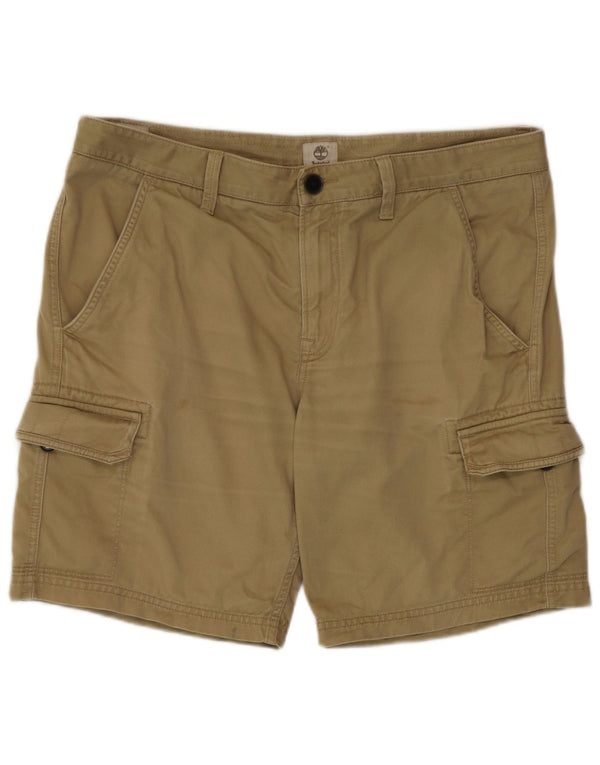 Shorts cargo masculino Timberland W36 grande algodão cáqui