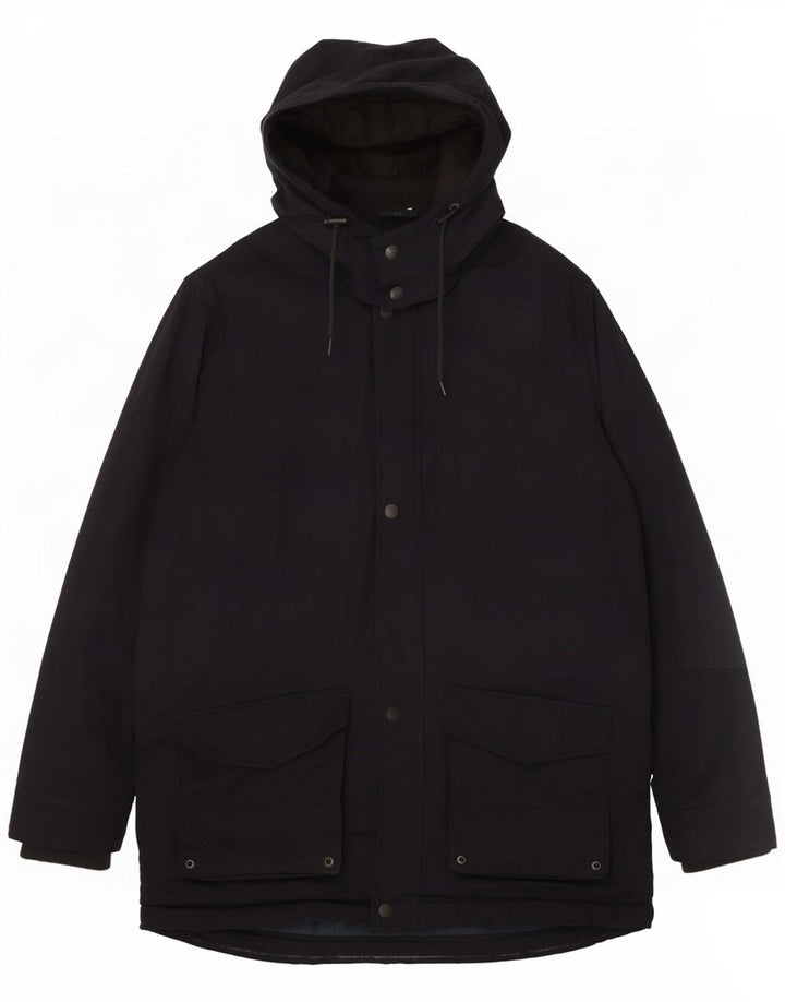 Jaqueta Parka com capuz masculina UK 40 grande poliéster azul marinho da roupa da tripulação
