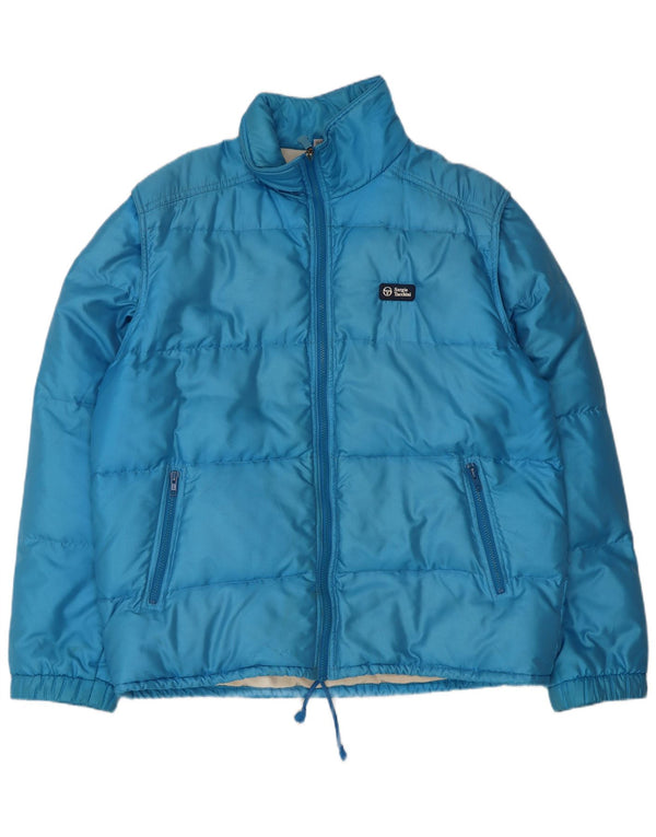 Jaqueta acolchoada masculina Sergio Tacchini EU 50 grande azul poliamida