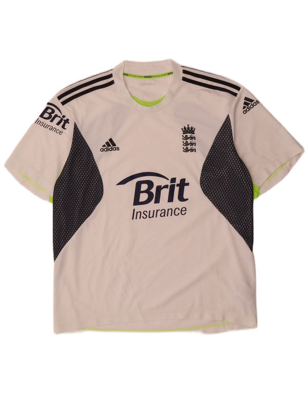 Camiseta Adidas Masculina Climacool Graphic Top UK 42/44 Grande Branco Colorblock