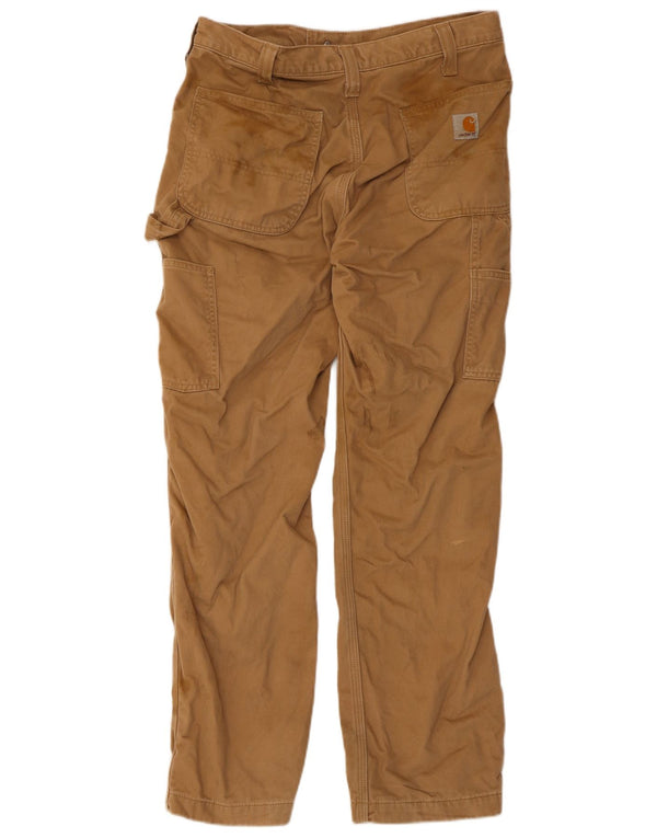 Calça Carhartt masculina de ajuste relaxado W32 L30 algodão bege