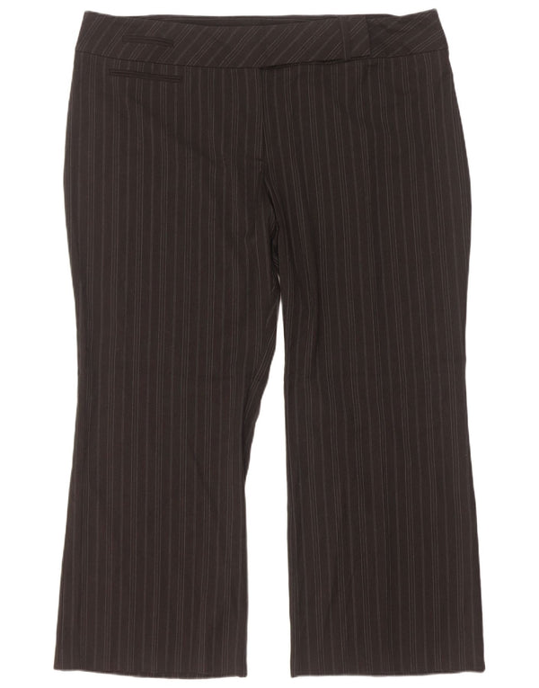 Calça feminina Marks & Spencer UK 20 2XL W44 L28 cinza listrada