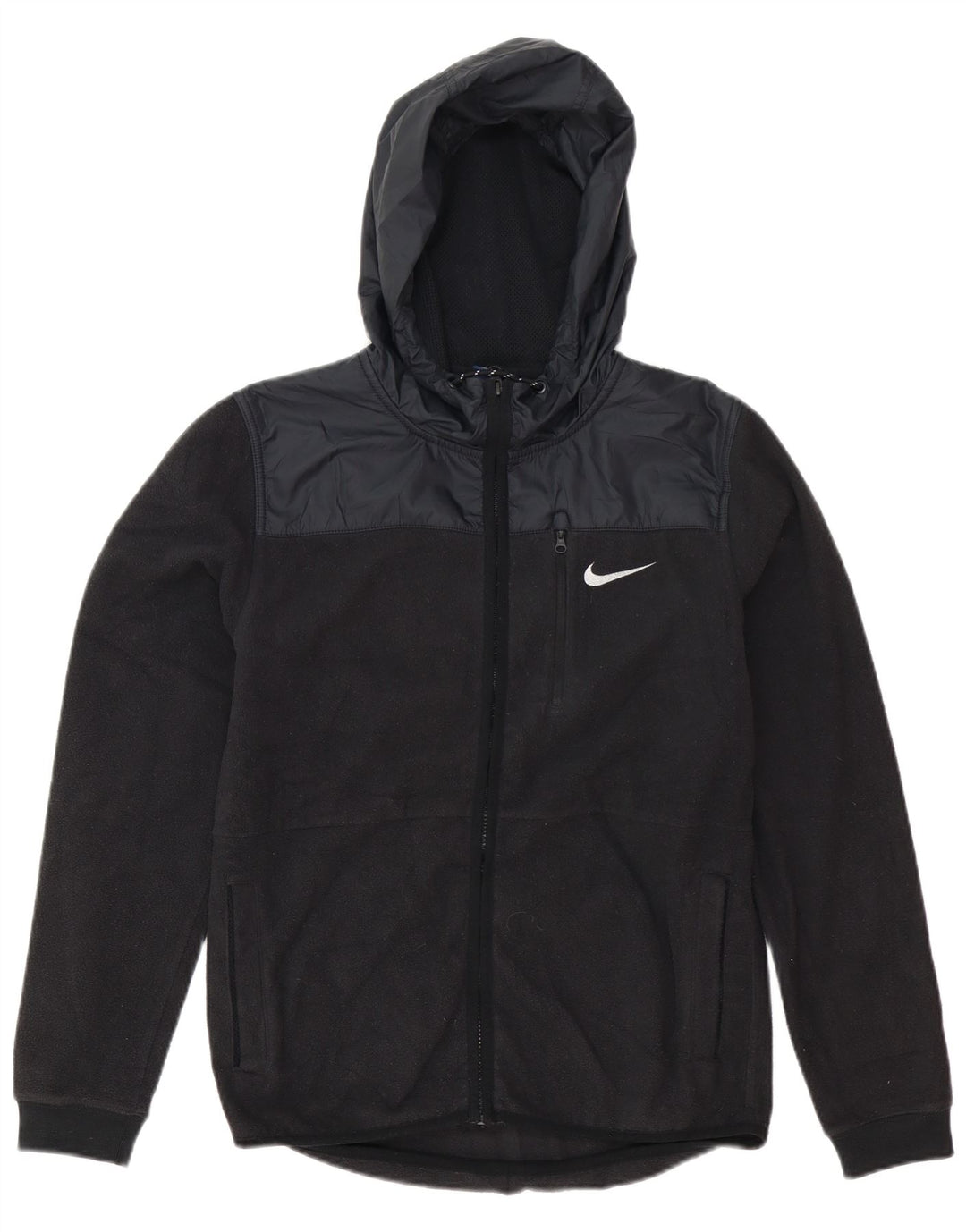 Jaqueta masculina Nike com capuz de lã UK 36 pequena preta colorblock poliéster