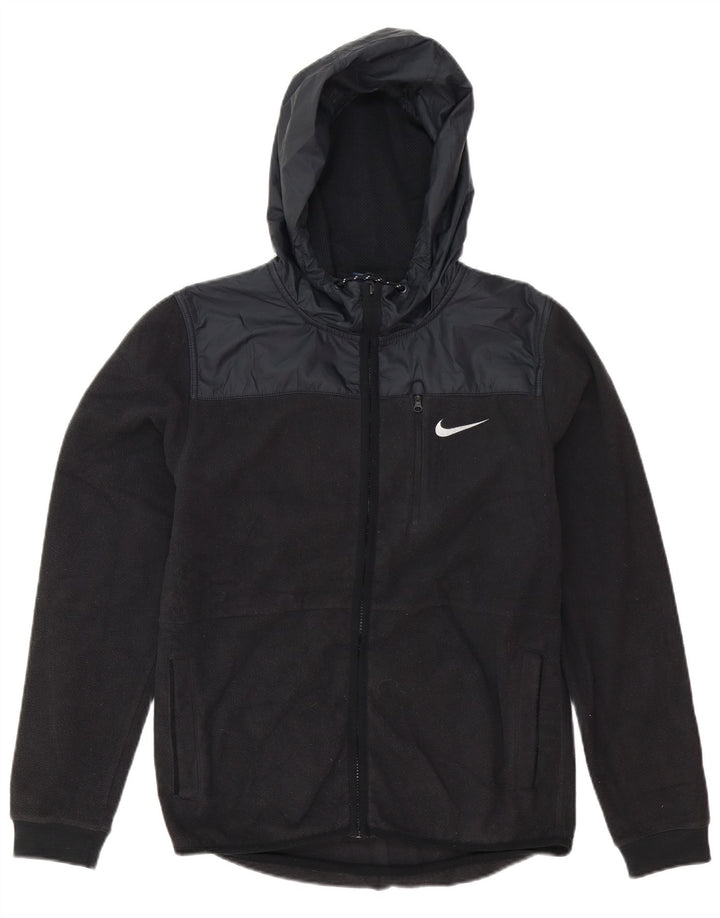 Jaqueta masculina Nike com capuz de lã UK 36 pequena preta colorblock poliéster