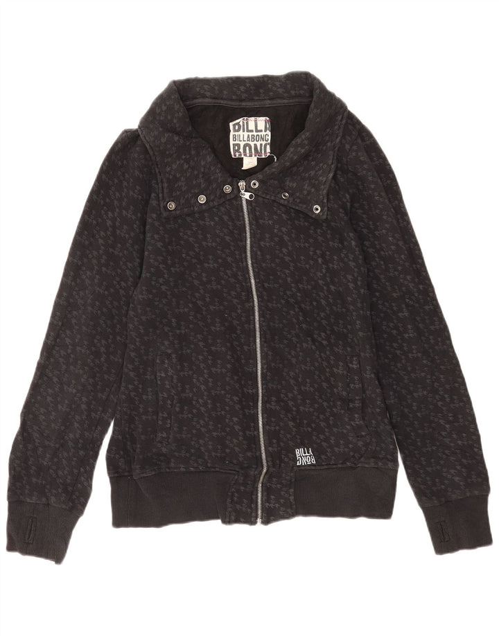 Jaqueta feminina de treino Billabong Reino Unido 14 grande cinza houndstooth algodão