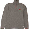 Suéter masculino Jack & Jones com zíper e gola pequena cinza manchado
