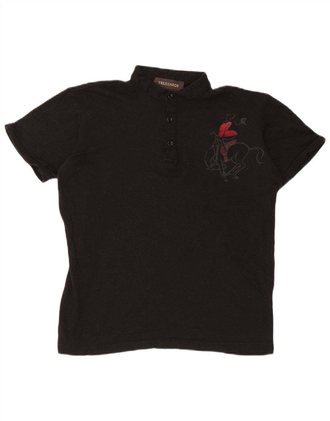 Camisa polo feminina Trussardi UK 14 médio preto