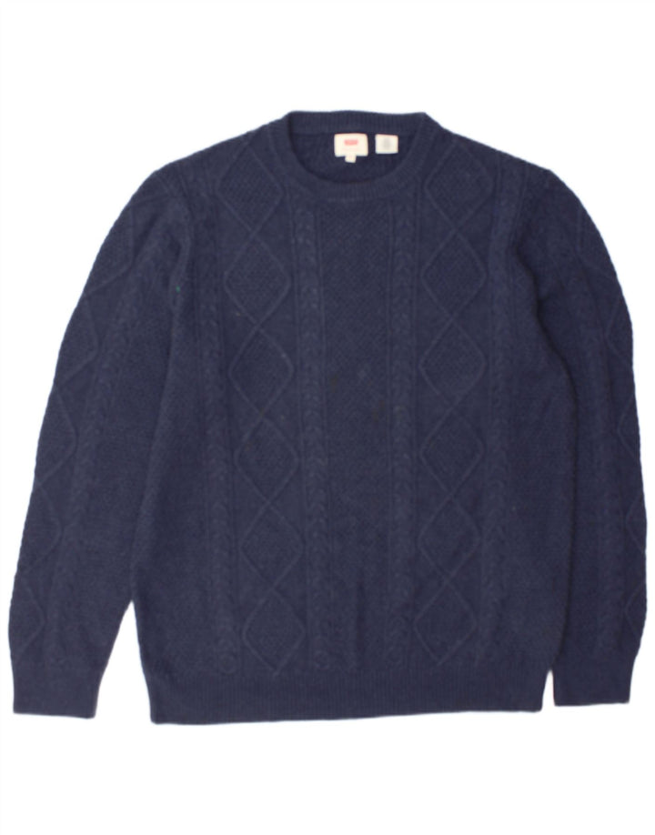 Suéter masculino Levi's com gola redonda XL algodão azul marinho