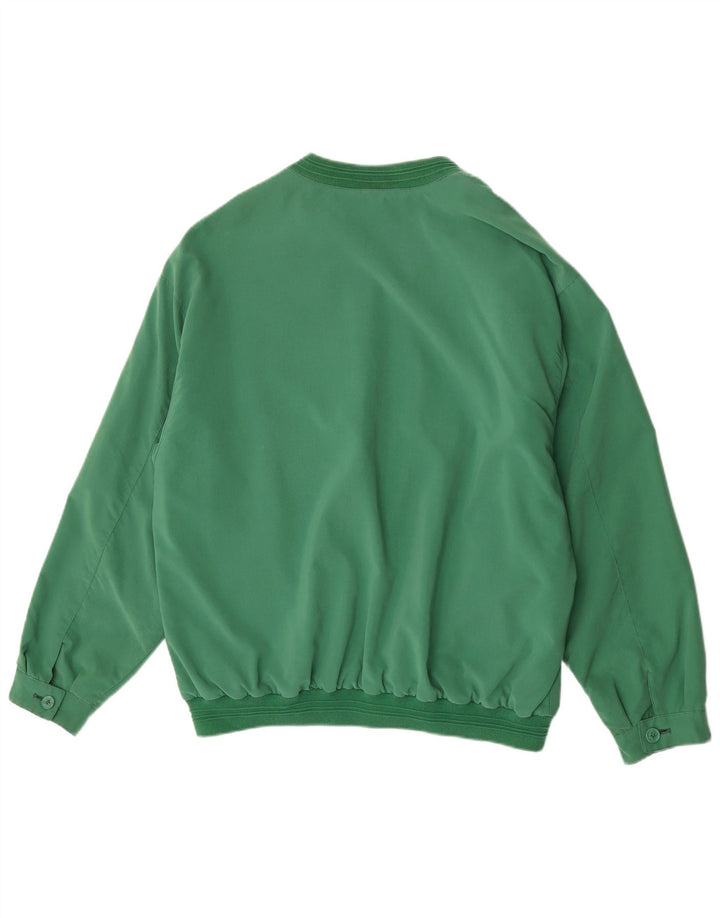 Jaqueta bomber masculina vintage UK 42 XL poliéster verde