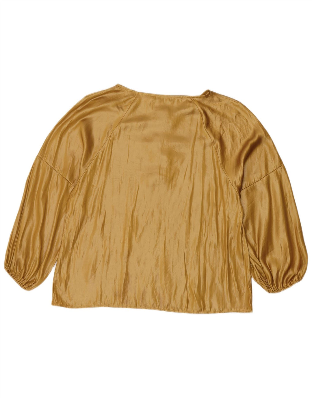 Zara blusa feminina manga 3/4 top Reino Unido 12 médio bege