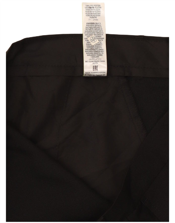 Calça chino reta masculina Marks & Spencer W34 L29 poliéster preto