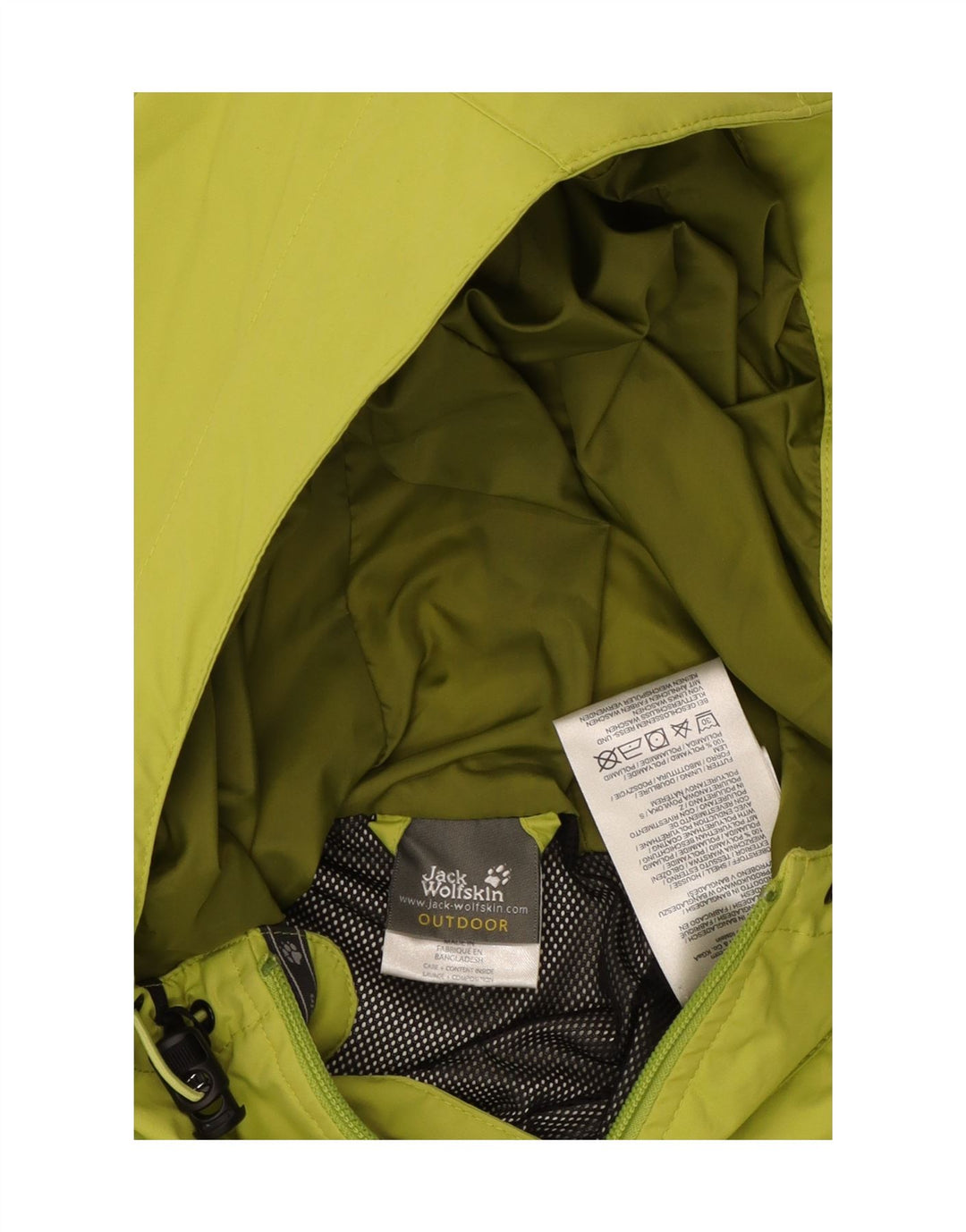 Jaqueta de chuva feminina com capuz JACK WOLFSKIN Reino Unido 16 grande poliamida verde