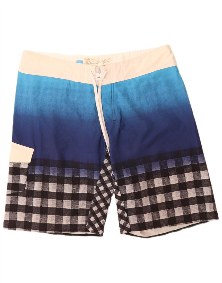Shorts de natação masculino Billabong grande poliéster xadrez azul