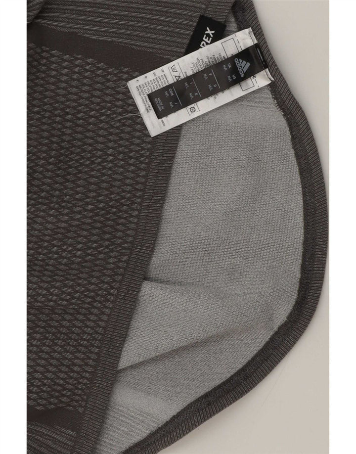 Adidas Mens Terrex Graphic Top Manga Longa Cinza Médio Poliéster Geométrico