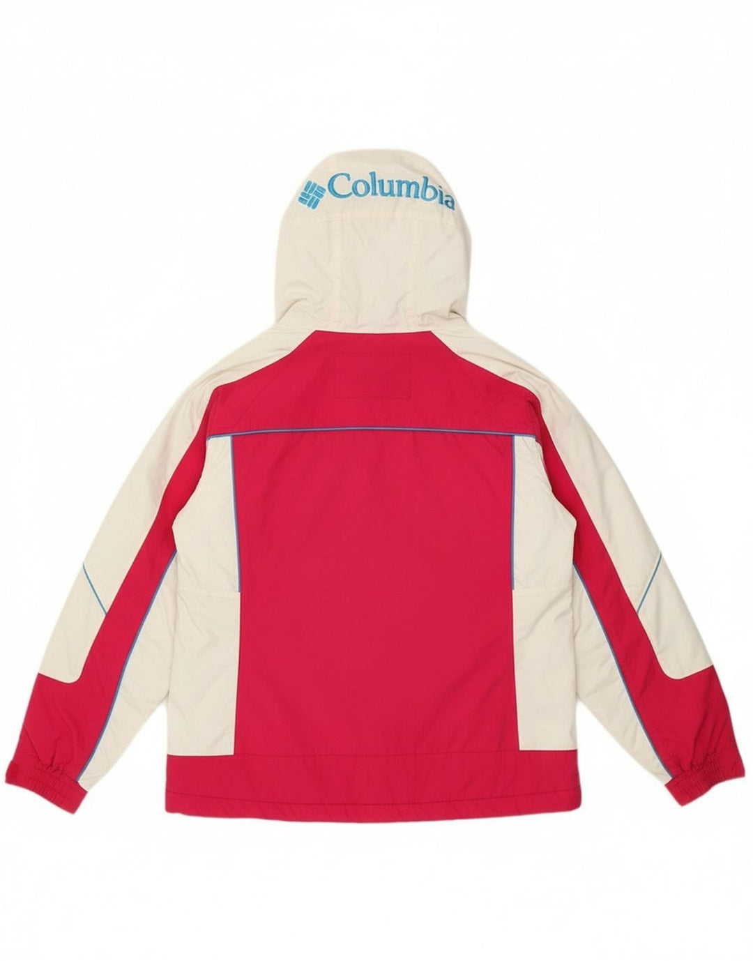 Columbia Jaqueta Anorak Feminina Oversized com Capuz UK 10 Small Pink Colourblock
