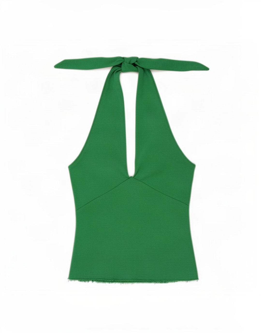 Zara Womens Crop Halter Top UK 12 Médio Algodão Verde
