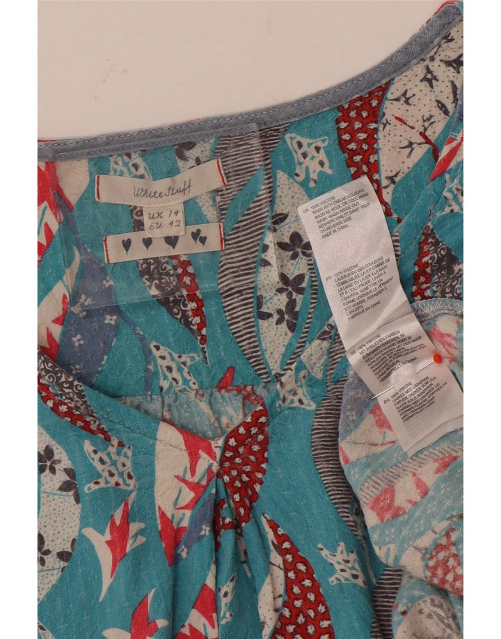Blusa feminina White Stuff UK 14 grande viscose floral azul