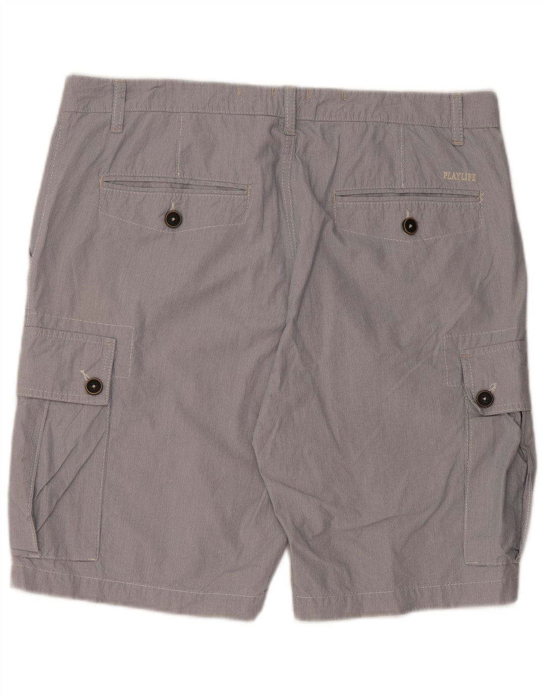 Shorts cargo masculino PLAYLIFE Heritage IT 50 grande W36 algodão listrado azul