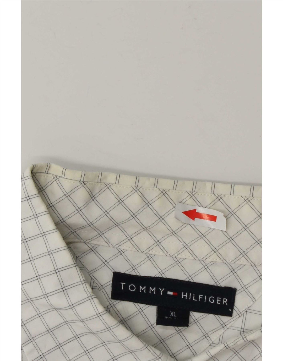 Camisa masculina Tommy Hilfiger XL branca xadrez algodão