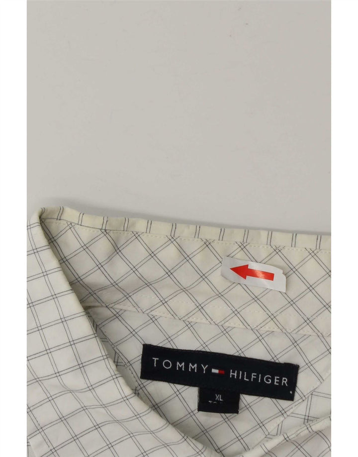 Camisa masculina Tommy Hilfiger XL branca xadrez algodão