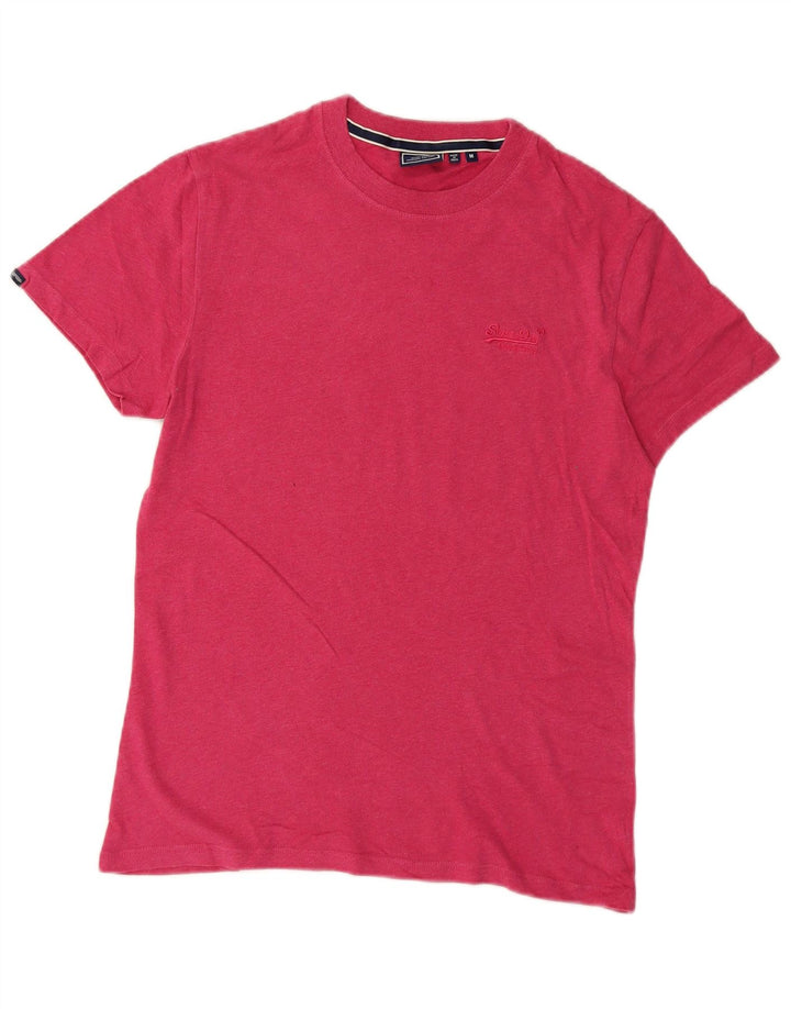 Camiseta masculina Superdry Top médio algodão manchado rosa