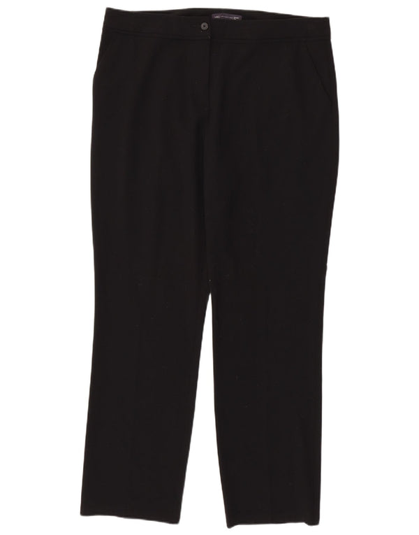 Calça feminina reta casual Marks & Spencer UK 16 grande W36 L32 preta