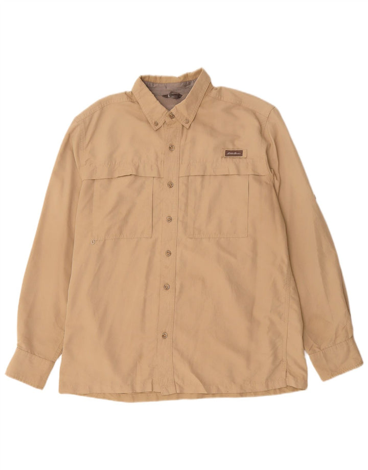Camisa masculina Eddie Bauer grande poliéster bege
