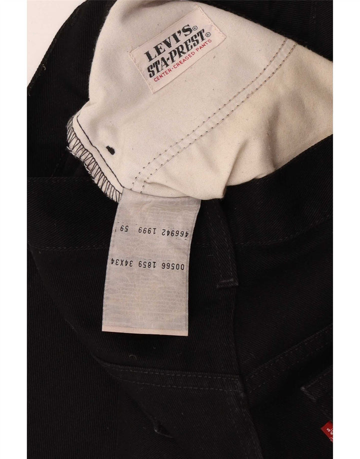 Calça jeans reta masculina Levi's W34 L34 algodão preto