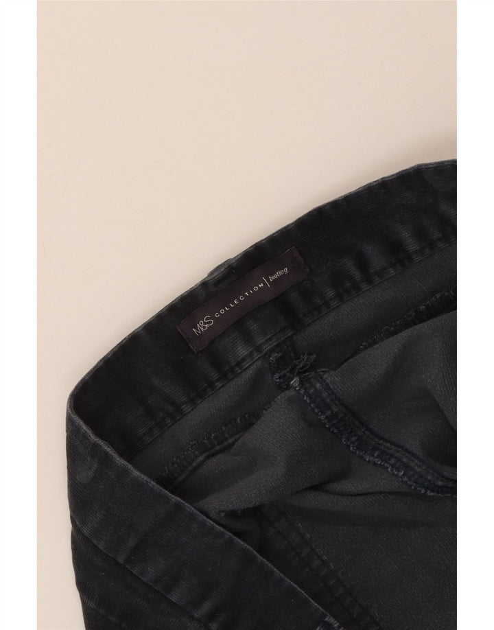 Calça feminina de veludo cotelê Marks & Spencer W40 L33 azul marinho