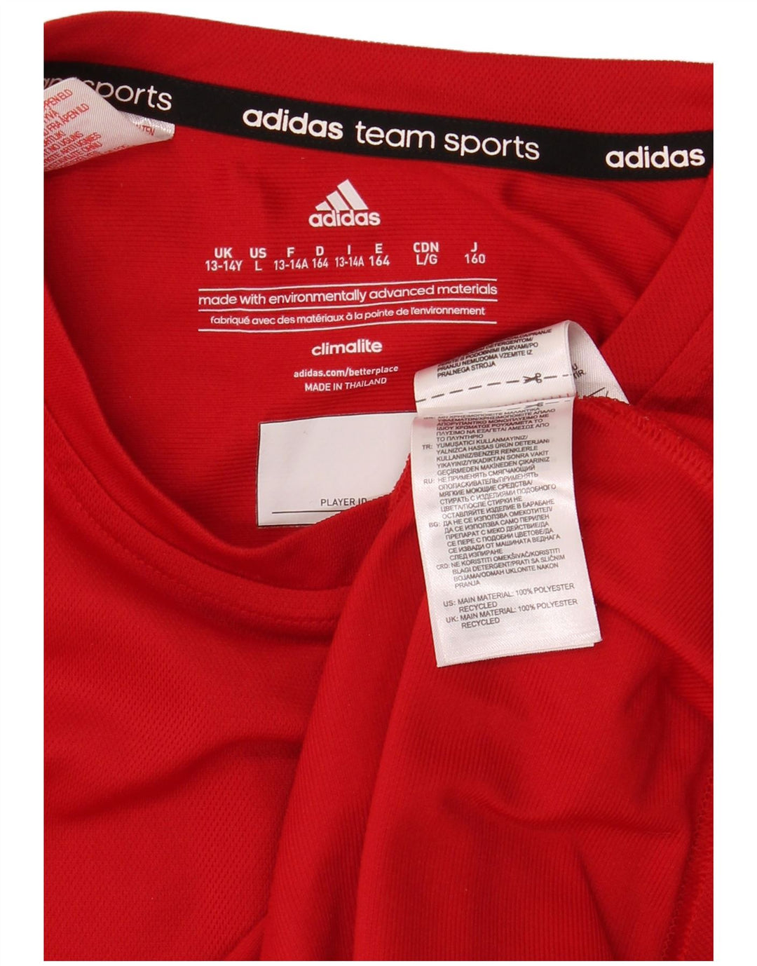 Camiseta Adidas Menino Climalite Top 13-14 Anos Poliéster Vermelho