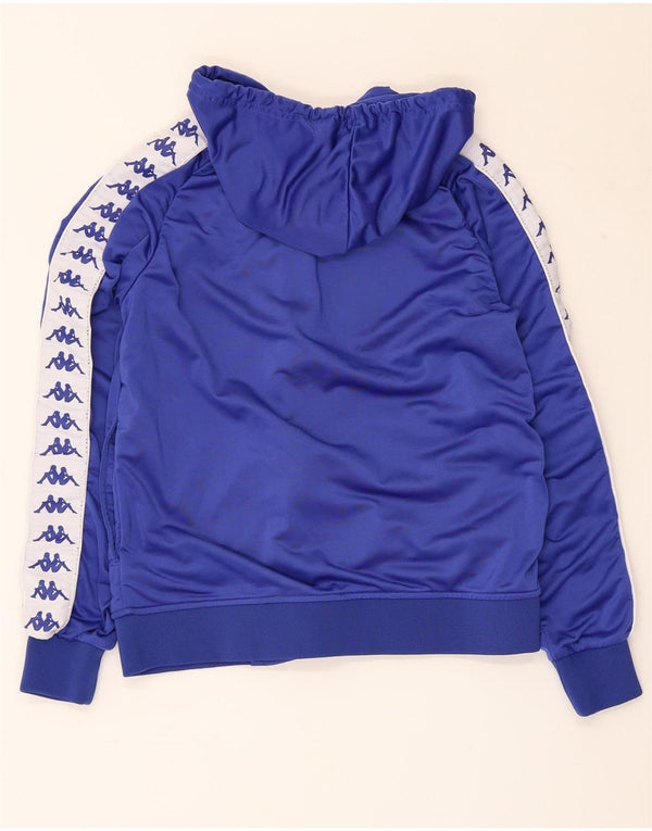 Suéter feminino KAPPA com capuz e zíper gráfico Reino Unido 10 pequeno bloco colorido azul