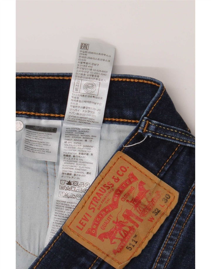 Levi's Masculino 511 Slim Jeans W32 L30 Azul Marinho Algodão