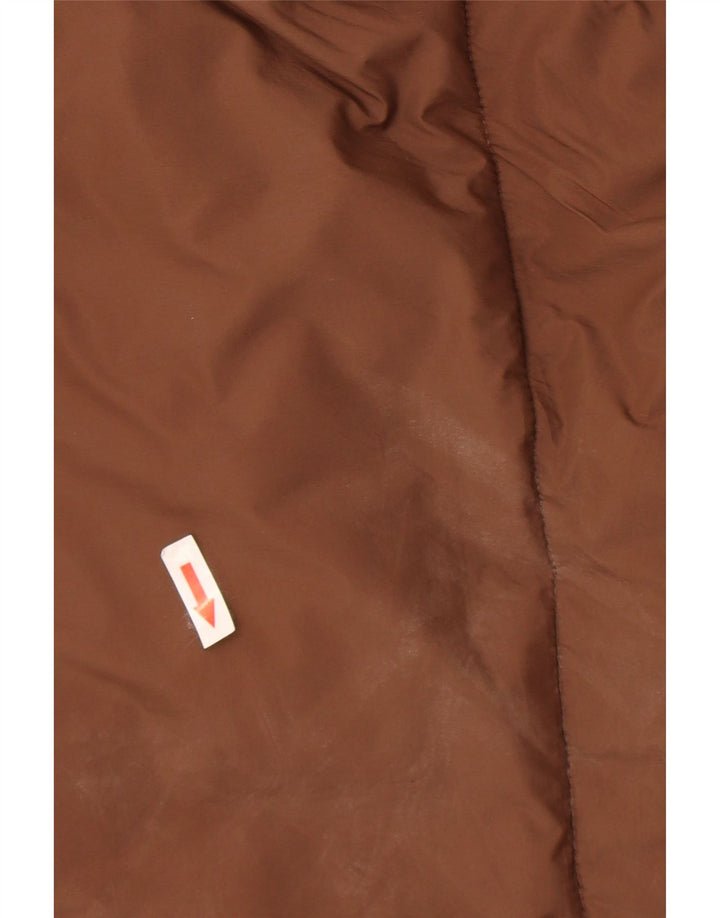 Casaco acolchoado grande Zara feminino Reino Unido 10 pequeno marrom nylon