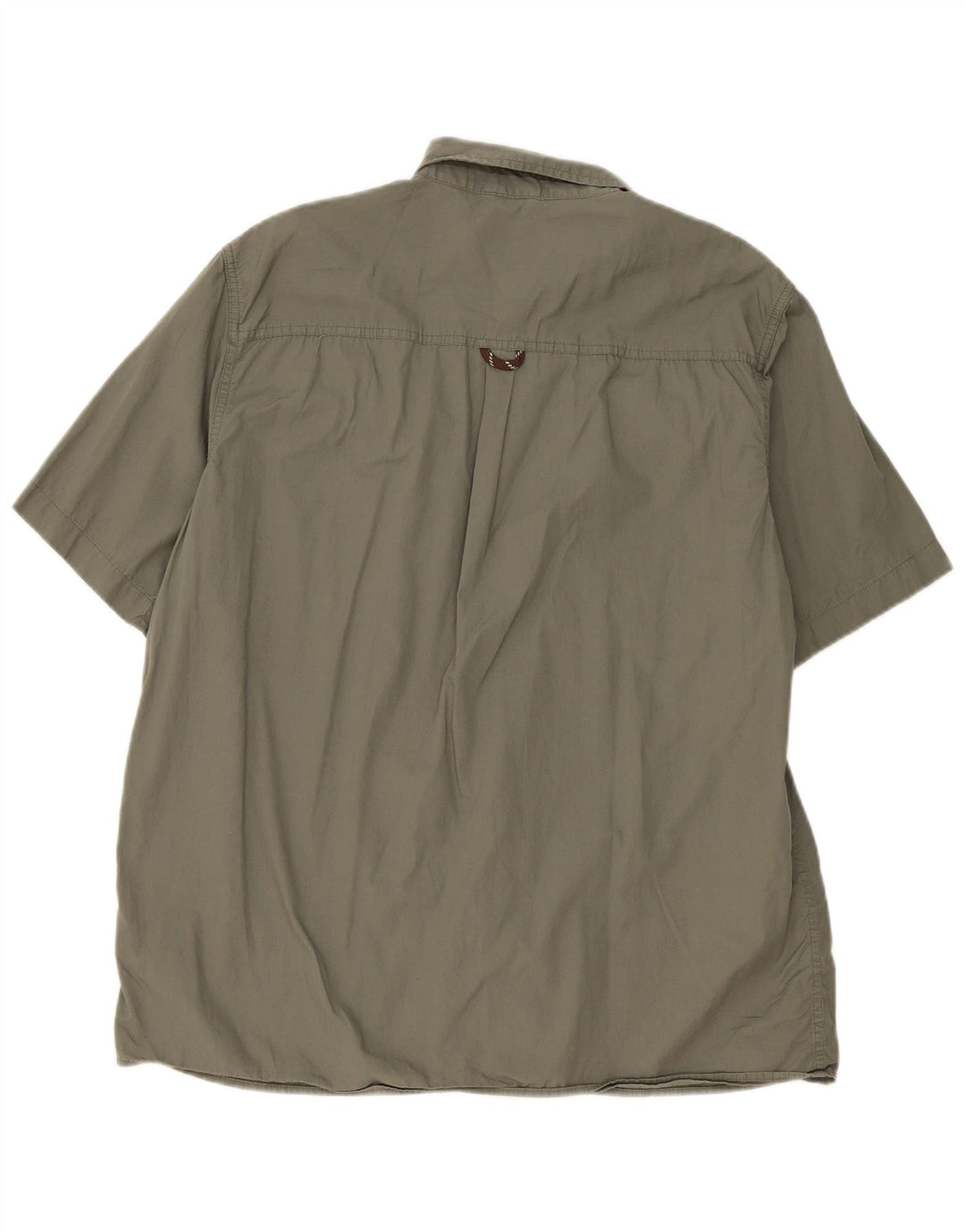Wrangler Camisa masculina de manga curta grande algodão cáqui