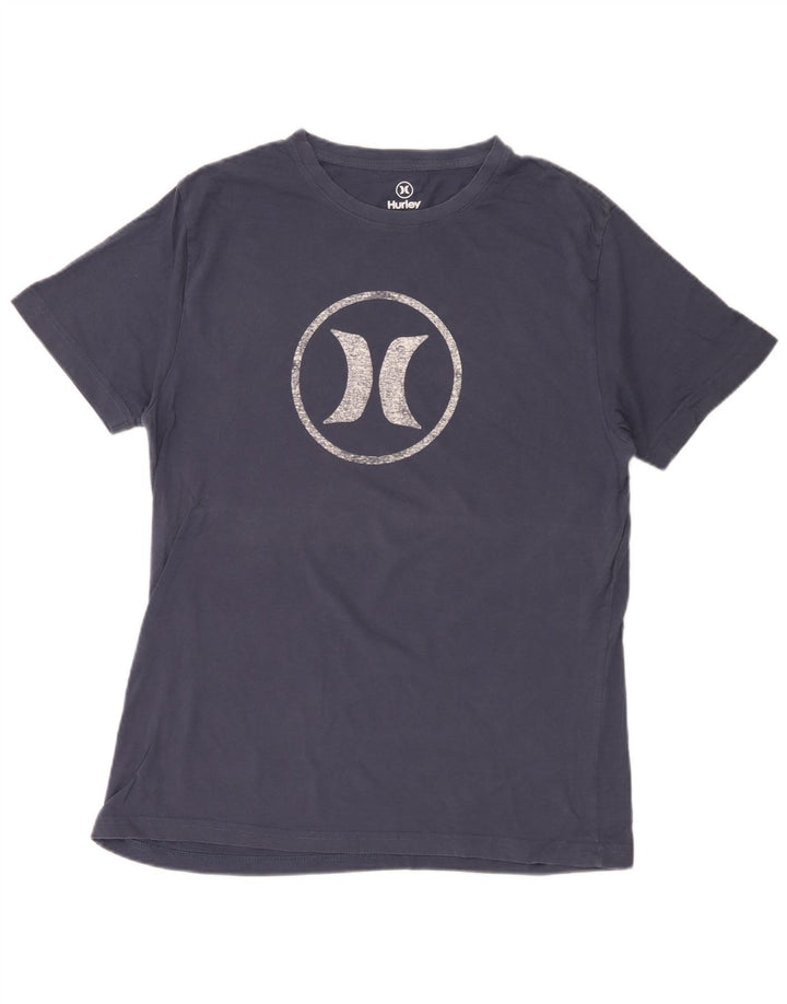 Camiseta gráfica masculina Hurley Top médio algodão azul marinho