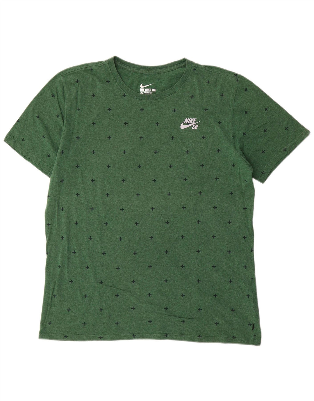 Camiseta masculina Nike Athletic Cut Abstract Pattern Top grande de algodão verde